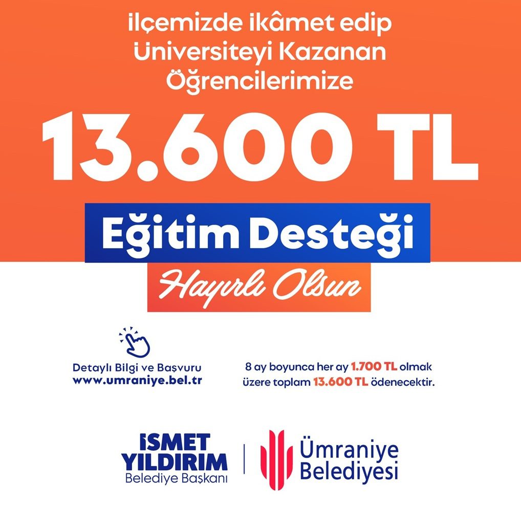 ÜMRANİYE BELEDİYESİ’NDEN GENÇLERE EĞİTİM DESTEĞİ